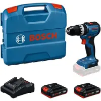 Bosch Slagskruvdragare / borr GSB18V-52; 18 V; 2x2,0 Ah batt. + L-Case
