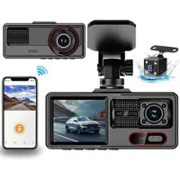 Mtp Products A16 3-kanals bilkamera - 1080p fram, 720p kupé/bak, Wi-Fi, G-sensor - svart