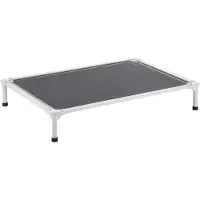 OEM Upphöjd Hundbädd för Stora Hundar, Bärbar Upphöjd Hundsäng med Aluminiumrörsram och Andningsbar Textilene Mesh, Upphöjd Hängmatta för Husdjur inomhus och utomhus, L, Grå