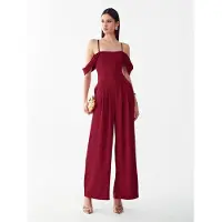 BWLDR Jumpsuit 'Chessie' vinröd