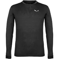 Salewa - Puez Melange Dry M L/S Tee Black Out Melange för Unisex - Storlek XL - Svart