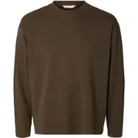Selected T-shirt 'SLMTAJ' brun