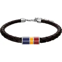 Fossil Armband 'Everett' mörkblå / mörkbrun / mörkröd / silver