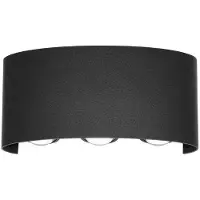 ITALUX Utvändig vägglampa Ortelo OWL-451-3-BL LED IP54 svart 1x6W