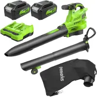 Greenworks Batteridriven lövblås/sug BL48L421-01; 2x24 V; 2x4,0 Ah batt.