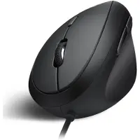 Perixx Perimice-519 Ergonomisk mus USB Optisk Svart 6 Knappar 1600 dpi Ergonomisk