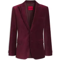 HUGO Extra-slim-fit blazer in cotton velvet