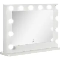 HOMCOM Hollywood-Spegel med Dimbara LED, 80x60cm, Vit