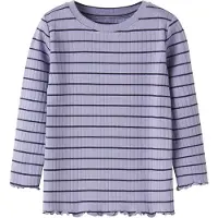 Name it Tröja - Rib - Slim - NmfOlena - Lavender Ring - - 4 år (104) - Tröja