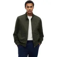 Tommy Hilfiger för män. MW0MW42507 Harringtonjacka med dragkedja och logotyp grön (XXL), Casual, Bomull