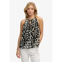 Superdry för kvinnor. W6012102A Beach linne topp svart (L), Casual, Viskos, Ärmlös / Hängselbyxor