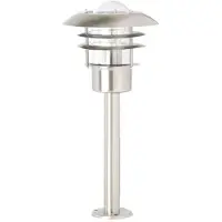 Brilliant Sockellampa Terrence, stål, höjd 50 cm TERRENCE, Aluminium / grå / zink, Metall, Skandinavisk, Utomhuslampa