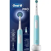 Braun Oral-B PRO Series 1, Vuxen, Roterande och oscillerande tandborste, Daglig vård, Känslig, Tandblekning, 20000 rörelser per minut, Blå, 8800 rörelser...