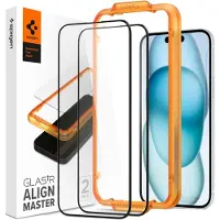 Spigen iPhone 15 2-PACK ALM Glas FC Heltäckande Skärmskydd