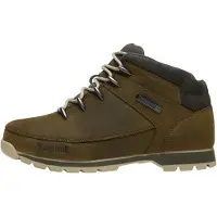 Timberland för män. TB0A2K84AKA1 Läderstövlar Euro Sprint Mid brun grönbrun (41), Hud, Karta, Nyckelband, Casual, Utomhus