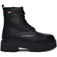 Tommy Hilfiger Tommy Jeans Archive Leather Warm Lined Platform Lace Up Boots
