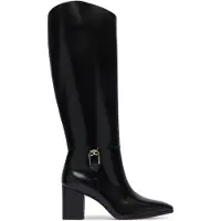 Ralph Lauren för kvinnor. 802P12879001 Raelynn högblank läderstövel i svart (38), Hud, 1 till 3 cm, 5 till 8 cm, Zip, Ingen, Casual,