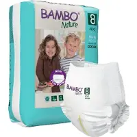 Bambo Nature Babyblöja, byxblöja, miljömärkt, Pants, 8, 19+ kg - (5 förpackningar x 16 st.)