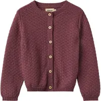 Wheat Cardigan - Stickad - Magnella - Aubergine - - 4 år (104) - Cardigan