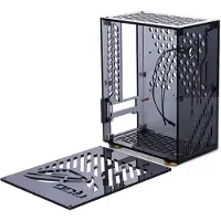 KAISAI Bärbart Litet Datorchassi Plexiglas Hölje Kompakt PC-chassi Stationärt PC-chassi Mini ITX Moderkort FLEX Nätaggregat svart
