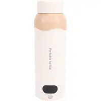 Konnwei Rese-elkettle 304 Rostfritt stål 6 Temperaturinställningar 500ml 300W Liten Bärbar Vattenkokare Tekanna för Camping white