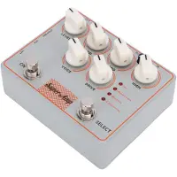 Koogeelife Gitarrförstärkarsimulator Pedal Gitarr Effektprocessor DI-box 4-i-1 med Ingång Hörlursutgång för El-skåpssimulator white