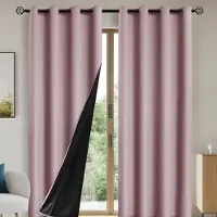 Lucky Black Cat 1 st enfärgade mörkläggningsgardiner med 100 % mörkläggning och solskydd, Gardiner för sovrum och vardagsrum 132*160cm rosa