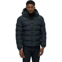 Superdry för män. M5012429A Marinblå premiumjacka med luva (S), Casual, Återvunnen polyester, Marino
