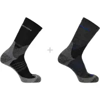 Salomon - Vandringskläder - Socks X Ultra Access Crew 2-Pack Anthracite Black för UnisexUll - Storlek 39-41 - Grå