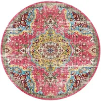 FRAAI Rund orientalisk matta | Leyla Medaillon flerfärgad | Ø 80cm | Flerfärgad | Rund | Inomhusmattor