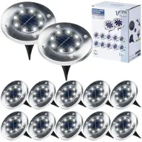 By Lille Vilde solcells-LED trädgårdslampor i stål 11,5 cm 12 st.