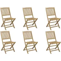 vidaXL Hopfällbara stolar 6 st 48,5x57x90 cm Massivt trä akacia