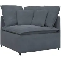 vidaXL Modulsoffa med dynor sammet mörkgrå