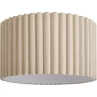 QAZQA Japandi Beige Linne Lampskärm 35/35/20 - Scalloped Single