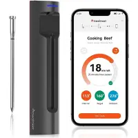 Metapen Meatmeet S Pro kökstermometer med Bluetooth/WiFi-app för grill, ugn, rökugn - Grå