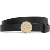 Tommy Hilfiger TH Monogram Leather Plaque Belt
