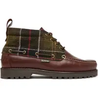 Barbour för män. MFO0848 Harle Mid Chukka läderkängor brun (43), Hud, Karta, Nyckelband, Casual