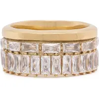 GUESS Ring 'LES BAGUETTES' guld / transparent