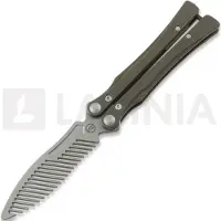 Maxace Loran II Comb balisong träningsknivar, Dark Brown Titanium