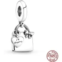 FOXANRY Jewelry Sälj väl S925 Sterling Silver Shoppingväska Ryggsäck Äventyr Resväska Charm Pärlor Passar Original Armband Smycken white