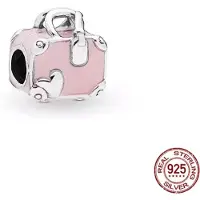 FOXANRY Jewelry Sälj väl S925 Sterling Silver Shoppingväska Ryggsäck Äventyr Resväska Charm Pärlor Passar Original Armband Smycken white