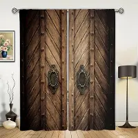 Yiran Furniture 2 st Rustika Gardiner med Dörrmönster - Kanalfållsfönsterdraperier för Heminredning och Sekretess i Arbetsrum, Sovrum, Kök eller Vardagsrum W50 X H130(CM)X2&Hook