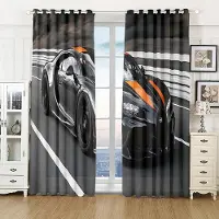 Yiran Furniture Billiga 3D Moderna Cool Bil Svart Sportbil Solskyddsgardiner 2 Paneler Pojkrum Sovrum Vardagsrum Fönster Heminredningsgardiner 50W130H(CM)X2&HOOK