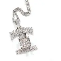 FashionFlair DEATHROW Hip Hop Zirkon Bokstavshalsband - Europeiska & Amerikanska Trendiga Rap-smycken white