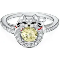 Swarovski Hoppande Hjärta Lyckokatt Ring Damring 5538137 Box (Random Color),58 white