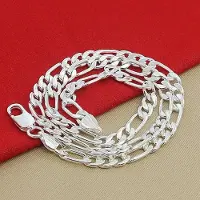 YIRAN Jewelry Silverpläterad 925 Sterling Silver Dam Herr 'S Vilt Halsband Kreativ Personlighet Hög -Änd Halsband 60CM white