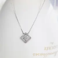 YIRAN Jewelry 925 koppar Mode Mikroinlagd Zirkon Halsband Damer Temperament Nyckelbenskedja Fest Jubileumsgåva white