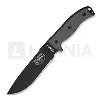 ESEE Model 6 black blade, grey handle 6P with brown sheath + belt clip