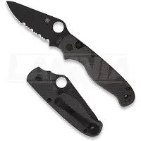 Spyderco ButtonUp Carbon Fiber fällkniv, svart, tandad