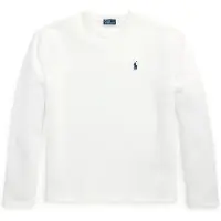 Ralph Lauren för kvinnor. 211967105001 Vit T-shirt i bomullsjersey (L), Casual, Lång ärm